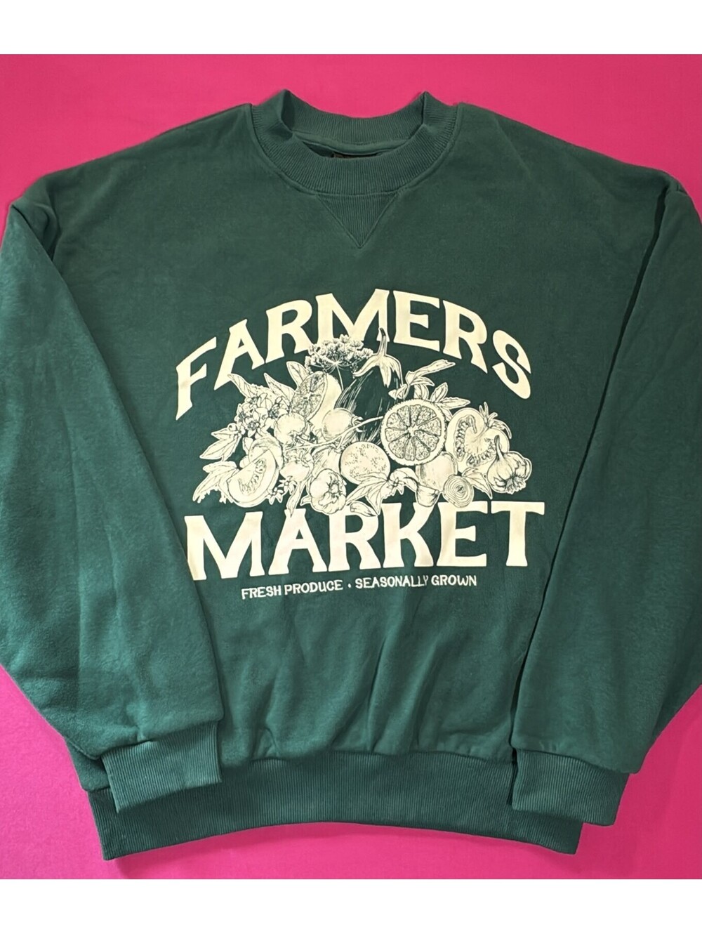 Special Thanks Farmers Market Sweatshirt Fern Green XXS Graphic New